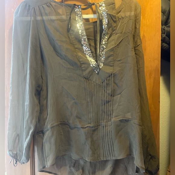 Fancy Sheer Blouse w/sequence. - Picture 5 of 5
